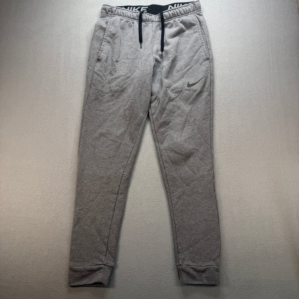 Nike Dri-Fit Joggers Men Medium Gray Cotton Blend Tapered Athletic Sweatpants
